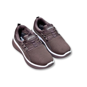 ES402 – Premium Quality Medicated Skechers, Fixed Laces, PU Sole, Foldable,  washable soft and comfortable, lightweight - Brown