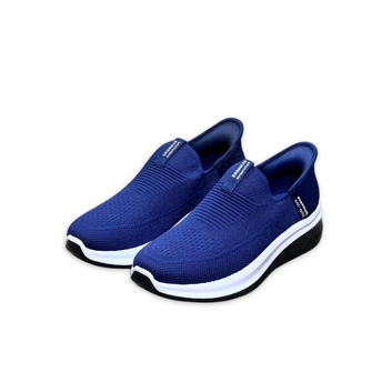 ES401 – Slip inns Premium Quality Medicated Skechers, PU Sole, Foldable, washable soft and comfortable, lightweight - Blue