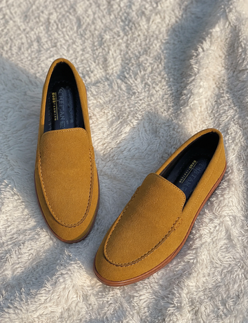 ES422 - Loro Piana, PU Sole Velvet Rexine Comfortable stylish - Mustard