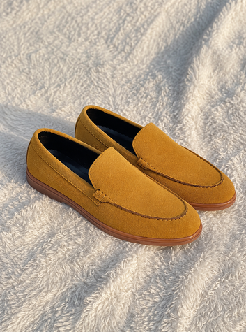 ES422 - Loro Piana, PU Sole Velvet Rexine Comfortable stylish - Mustard
