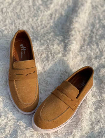 ES421 - PU Sole Velvet Rexine Comfortable stylish Foldable Sole, Lightweight - Mustard