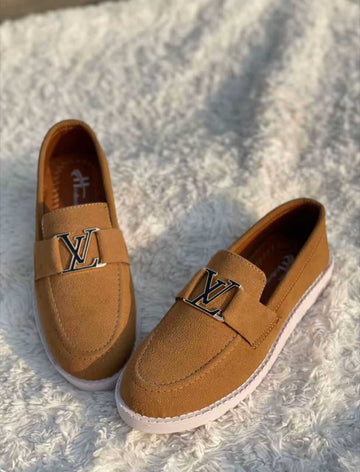 ES421 - PU Sole Velvet Rexine Comfortable stylish Foldable Sole, Lightweight (LV) - Mustard