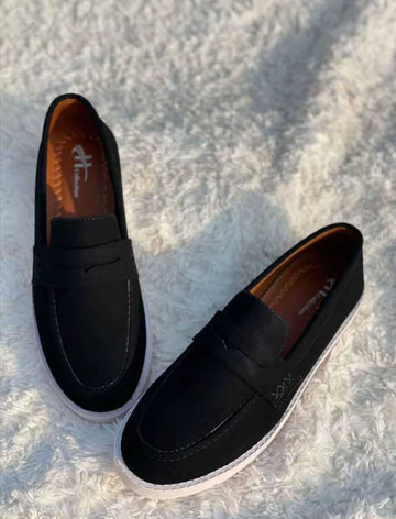 ES421 - PU Sole Velvet Rexine Comfortable stylish Foldable Sole, Lightweight - Black